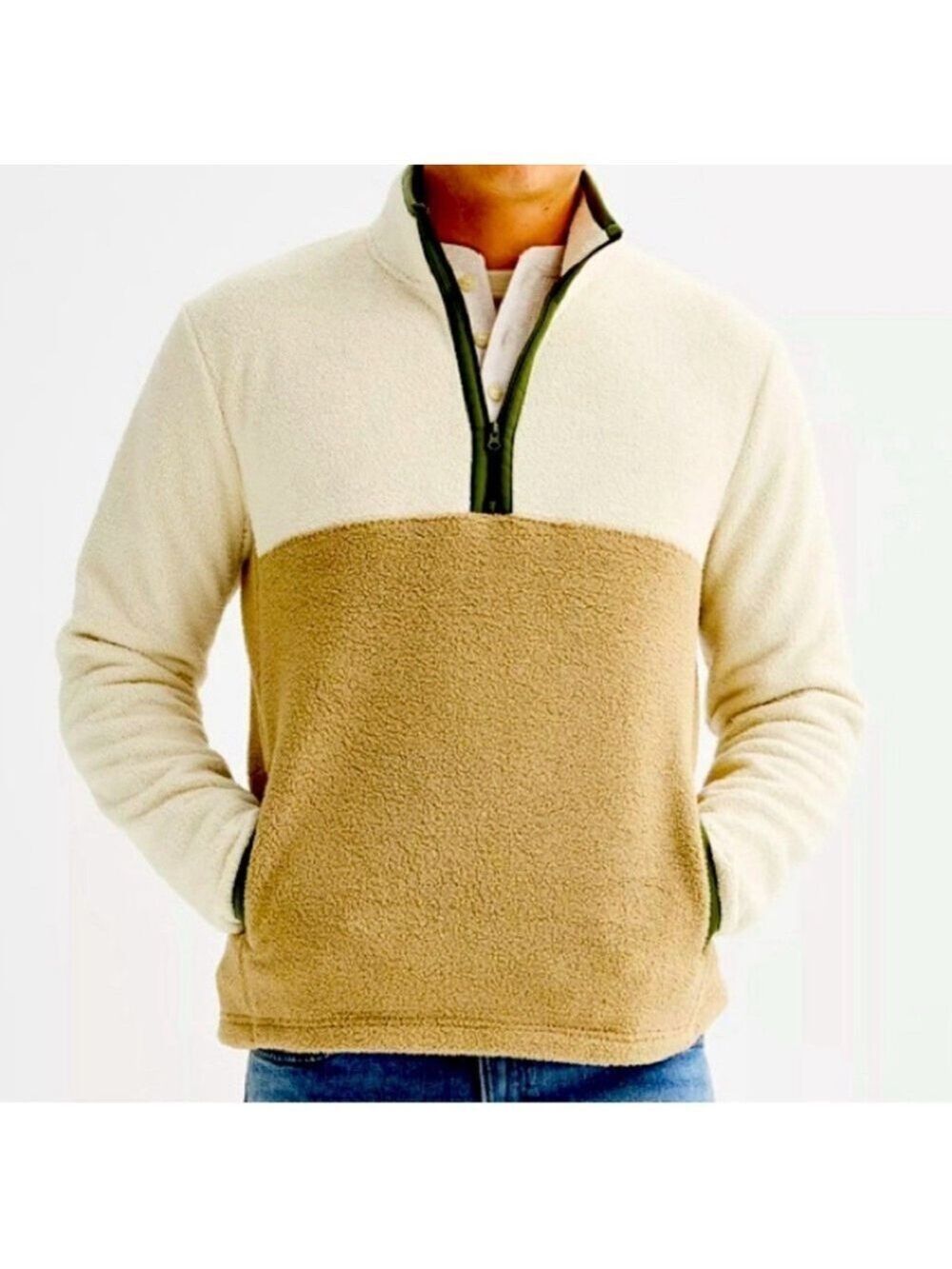 Sonoma Men’s Half Zip Sweater Large Goods For Life Supersoft Fleece Brown